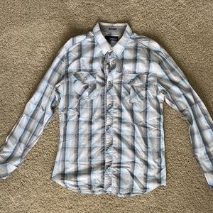 Buckle Black Athletic Fit Plaid Button Down